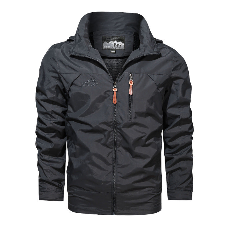 Herren  leichte Outdoorjacke Windbreaker mit wasserabweisender Beschichtung und atmungsaktivem Meshfutter Nord Taschen