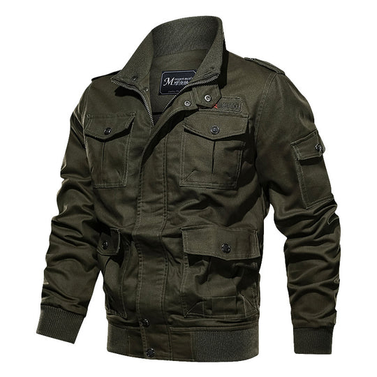 Herren Robust geschnittene Canvas-Fieldjacke mit Epauletten, Mehrfachtaschen und geripptem Abschluss Nord Taschen