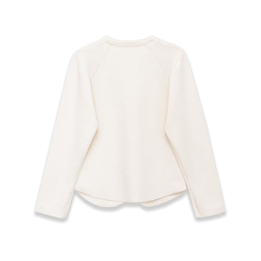 Damen Taillierter Rippstrick-Blazer-Cardigan mit V‑Ausschnitt und Zierknöpfen Nord Taschen