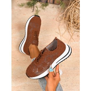 Damen  gestrickte Slip-On Plateau-Sneaker mit atmungsaktivem Obermaterial und gepolstertem Komfortfußbett Nord Taschen