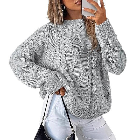 Damen Grobstrickpullover Nord Taschen