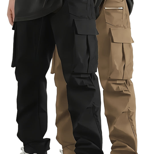 Herren Weite Cargo‑Hose im Baggy‑Cut mit Tunnelzugbund, Zipper‑Tasche & Klappfächern Nord Taschen