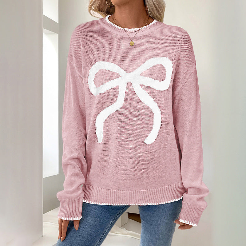 Damen Bequemer Pullover mit Schleifenmuster Nord Taschen
