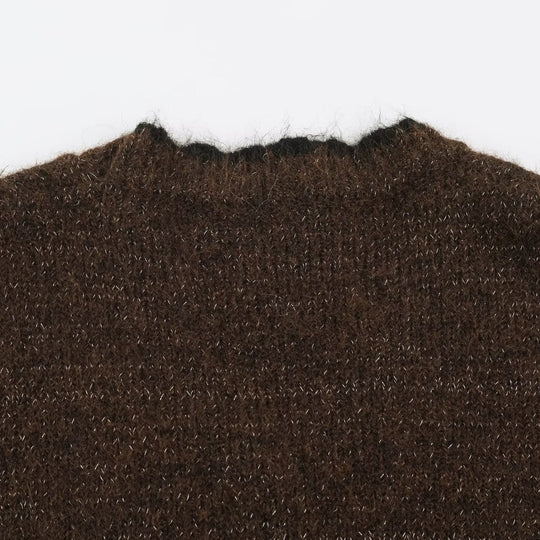 Damen Oversize Strickcardigan mit V-Ausschnitt, Knopfleiste und kontrastierenden Zierkanten Nord Taschen