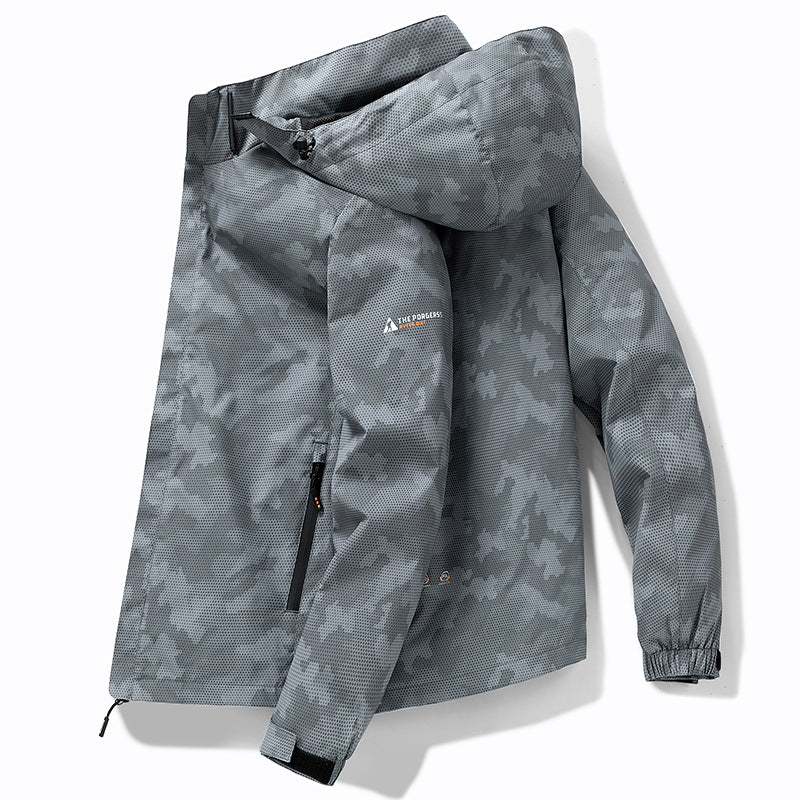 Herren Wetterfeste Outdoor-Jacke mit verstellbarem Kapuzenkragen Nord Taschen