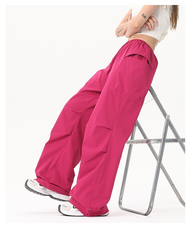 Damen Wide‑Leg Cargo‑Hose mit elastischem Bund & Utility‑Taschen Nord Taschen