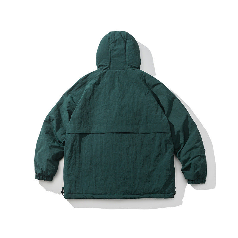 Unisex Oversized leicht wattierte Ripstop-Kapuzenjacke mit verdecktem Zwei-Wege-Reißverschluss Nord Taschen