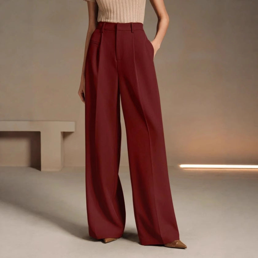Damen Weite und elegante Anzughose mit hohen Bund