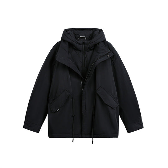 Herren Oversize Parka mit gesteppter Wattierung und Tunnelzug Nord Taschen