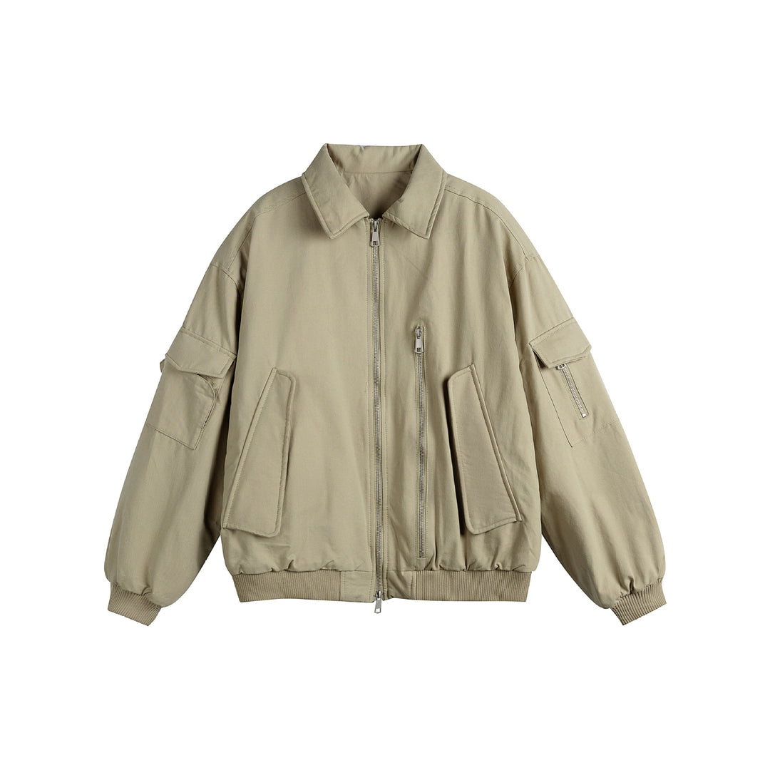 Unisex Boxy Utility-Blousonjacke mit Zip-Details und funktionalen Pattentaschen Nord Taschen