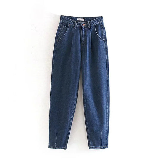 Damen Hochtaillierte Tapered‑Hose mit vorn gelegten Bundfalten und legerer Passform Nord Taschen