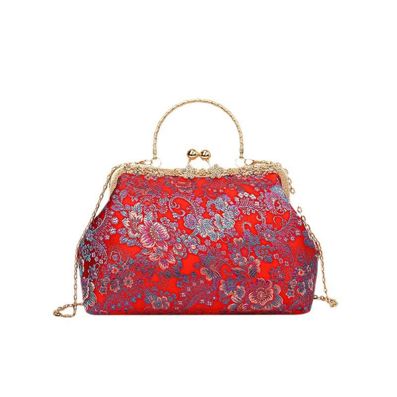 Damen Vintage-Tasche mit floralem Design und Kettenriemen Nord Taschen