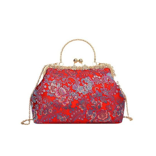 Damen Vintage-Tasche mit floralem Design und Kettenriemen Nord Taschen