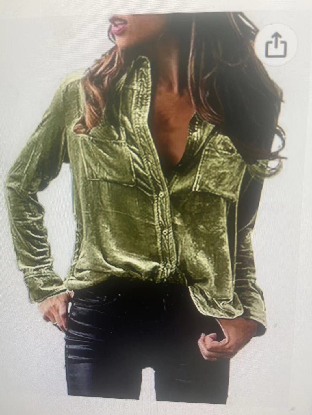 Damen Satin Bluse mit dekorativen Brusttaschen