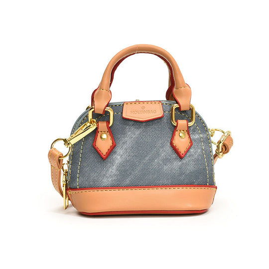 Damen Mini-Hobo-Tasche aus strukturiertem Kunstleder mit goldenen Akzenten Nord Taschen