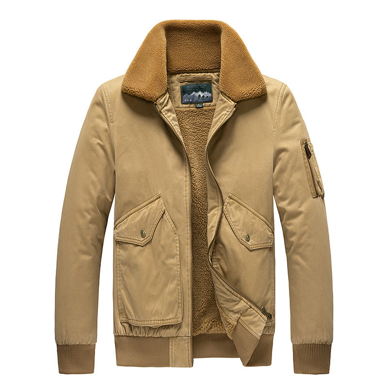 Herren Thermo-Bomberjacke im Aviator-Stil mit Teddyfutter und aufgesetzten Klappentaschen Nord Taschen