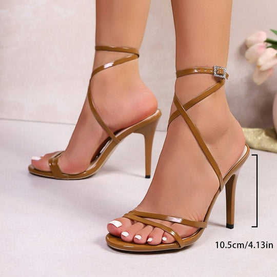 Damen High-Heels mit eleganter Riemenkonstruktion und funkelndem Detail - Arvani