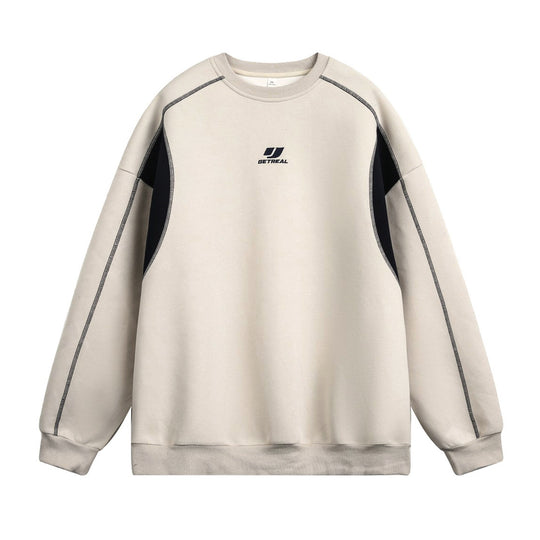 Unisex Sportlich-lässiges Oversize-Sweatshirt mit Rundhals, Kontrast-Panels und Flatlock-Nähten Nord Taschen