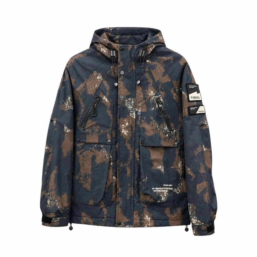 Herren Technischer Camouflage-Parka mit Kapuze und Ripstop-Außenmaterial Nord Taschen