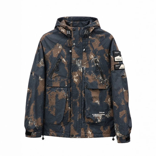 Herren Technischer Camouflage-Parka mit Kapuze und Ripstop-Außenmaterial Nord Taschen