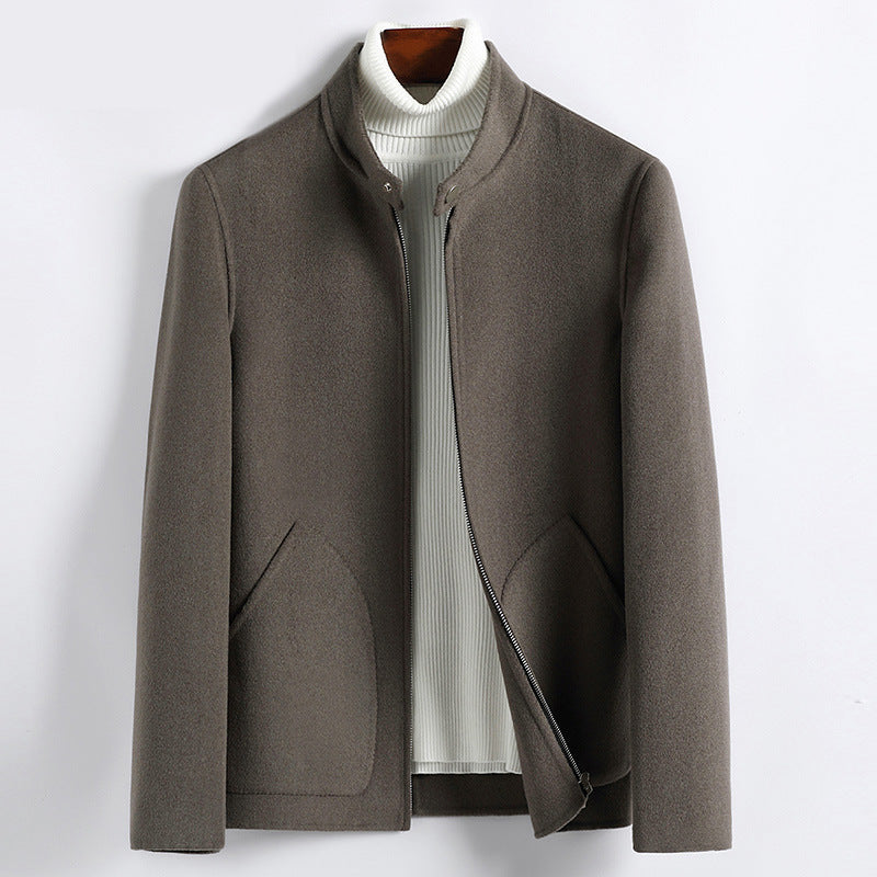 Herren Elegante Kurzjacke aus Wollmix mit Stehkragen, verdecktem Reißverschluss und konturierten Eingrifftaschen Nord Taschen