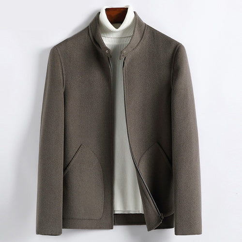 Herren Elegante Kurzjacke aus Wollmix mit Stehkragen, verdecktem Reißverschluss und konturierten Eingrifftaschen Nord Taschen