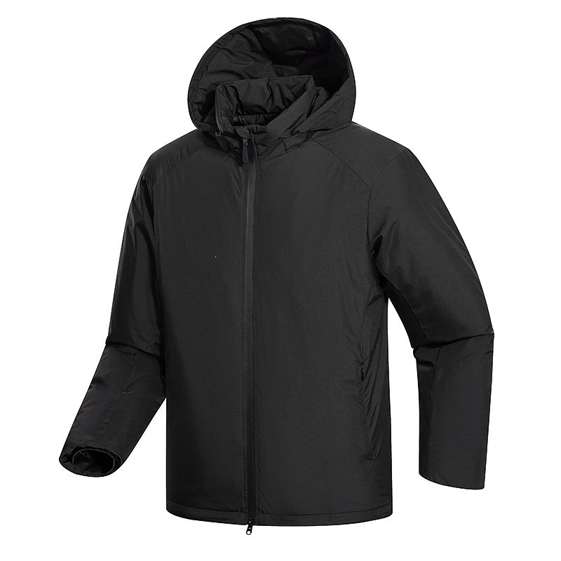 Herren Minimalistische Thermo‑Hoodie‑Jacke mit gesteppter Isolierung und verdecktem Reißverschluss Nord Taschen