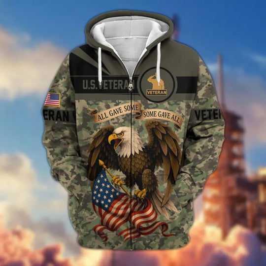 Herren Kapuzensweater mit amerikanischem Veteranenmotiv Nord Taschen