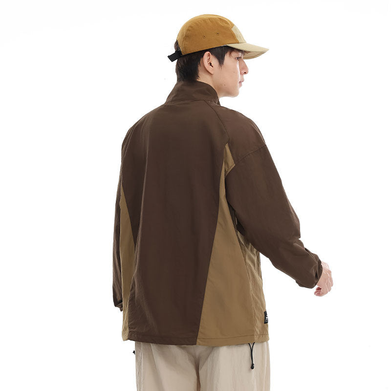 Herren leichter Nylon-Anorak mit Halbreißverschluss, Kordelzugsaum und Raglanärmeln Nord Taschen