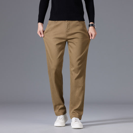 Herren Entspannte Baumwoll-Twill-Chinohose mit geradem Bein Nord Taschen