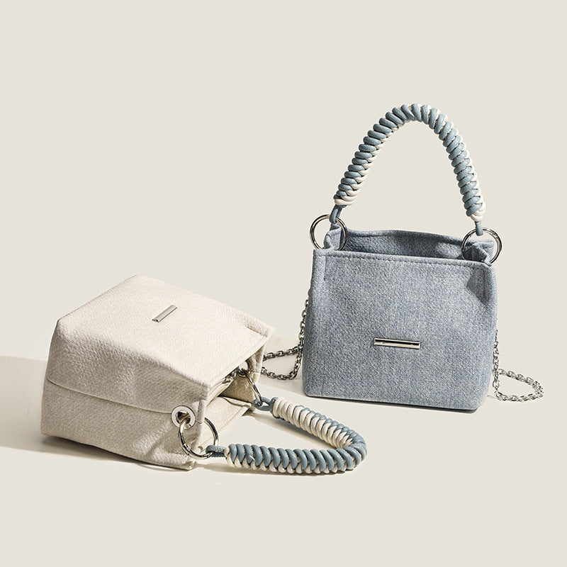 Damen Denim Mini-Handtasche mit elegantem Kettenriemen Nord Taschen