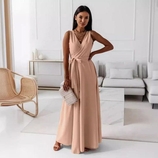 Damen Elegantes Wickelkleid mit verlängertem Saum Nord Taschen
