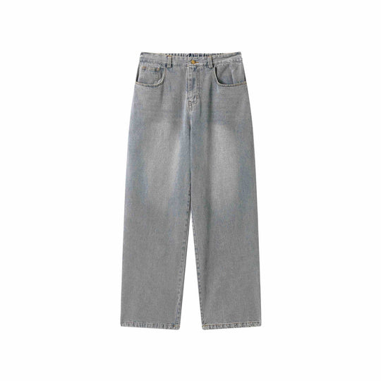 Damen Jeanshose mit weitem Bein, hoher Taille und vorderlichem Mittelschlitz Nord Taschen