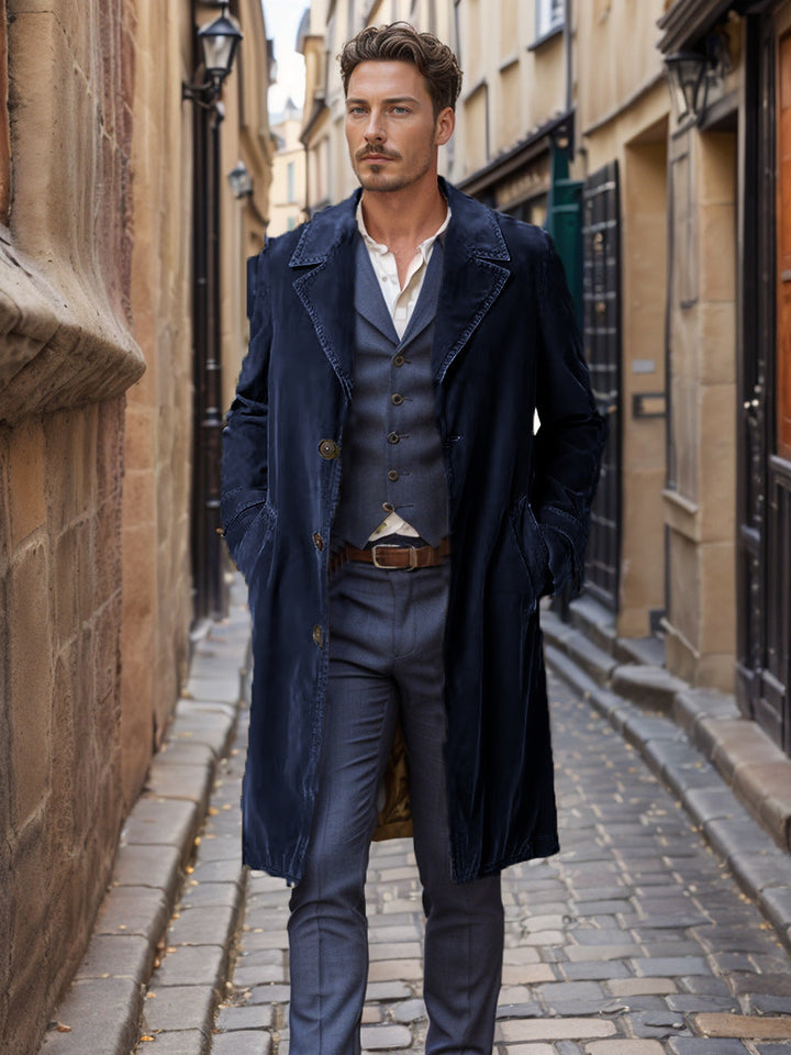 Herren eleganter Trenchcoat aus hochwertigem GewNord Taschene mit praktischen Taschen