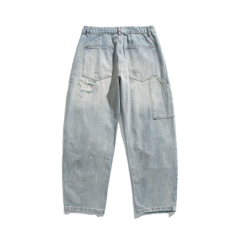 Unisex Weite Vintage-Jeans mit Distressed-Details und geradem Bein Nord Taschen