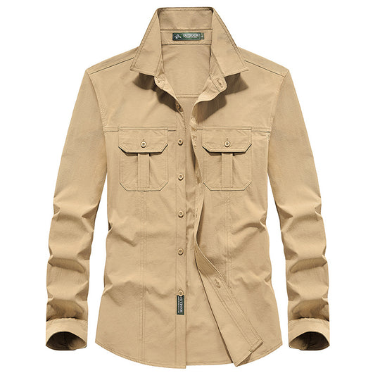 Herren Outdoor-Hemd mit Brustklappen, Ripstop-Gewebe und Regular-Fit Nord Taschen