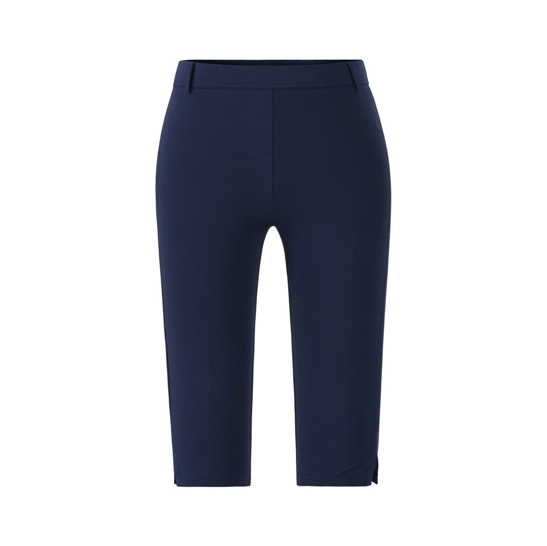 Damen Capri-Stretchhose mit hohem Bund, schmaler Silhouette und Bein-Schlitz Nord Taschen