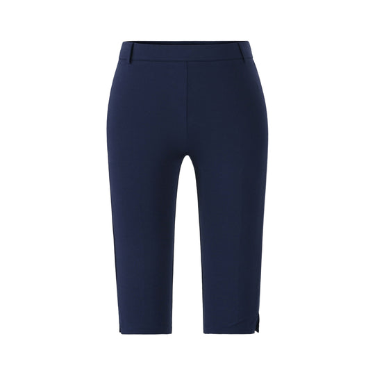 Damen Capri-Stretchhose mit hohem Bund, schmaler Silhouette und Bein-Schlitz Nord Taschen