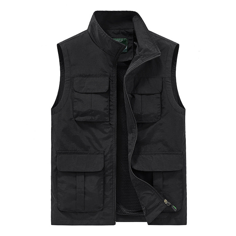 Herren Multifunktionale Utility-Weste mit Mehrfachtaschen und Mesh-Innenfutter Nord Taschen