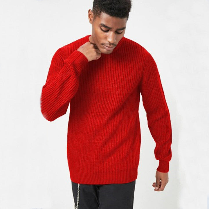Herren Grobstrickpullover mit strukturiertem Rippdesign und lässiger Passform