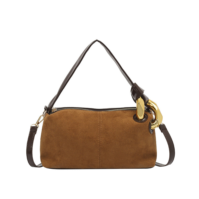 Damen Umhängetasche aus hochwertigem Wildleder mit elegantem Glanz Nord Taschen