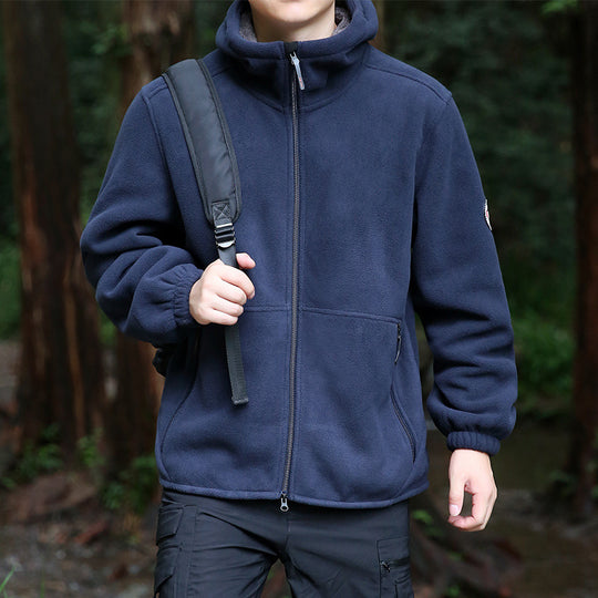 Herren Outdoor-Fleecejacke mit Kapuze, durchgehendem Reißverschluss und Reißverschlusstaschen Nord Taschen