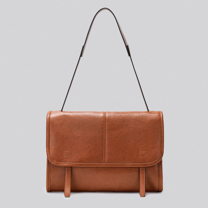 Damen Umhängetasche aus hochwertigem Kunstleder mit minimalistischer Frontklappe Nord Taschen