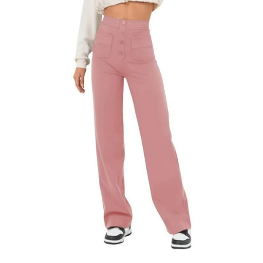 Damen Hochtaillierte Wide‑Leg Hose mit aufgesetzten Taschen Nord Taschen