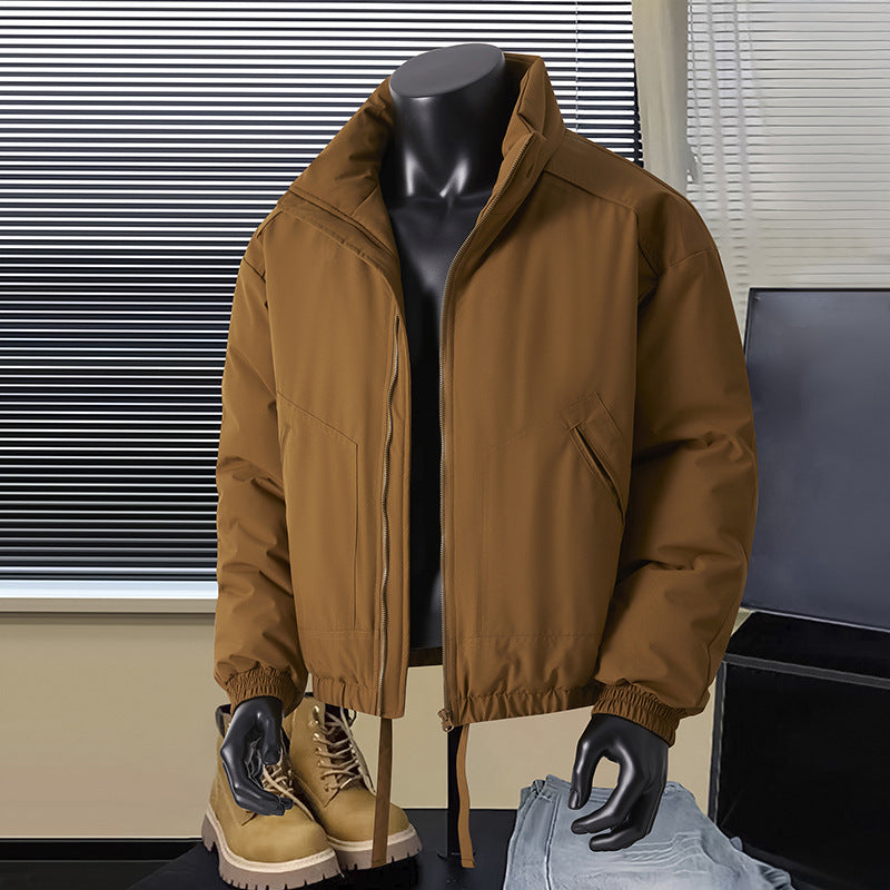 Herren Thermo‑isolierte Kurzblouson‑Jacke mit Stehkragen und Tunnelzugbund Nord Taschen