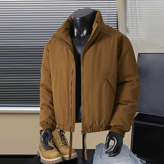 Herren Thermo‑isolierte Kurzblouson‑Jacke mit Stehkragen und Tunnelzugbund Nord Taschen