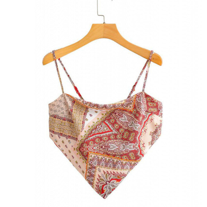 Femme Artistic Bandana Stil Crop Top