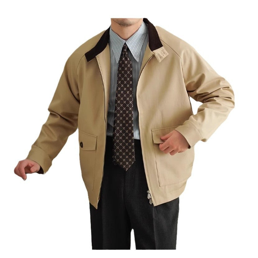 Herren Harrington-Jacke mit Cordkragen und aufgesetzten Pattentaschen Nord Taschen
