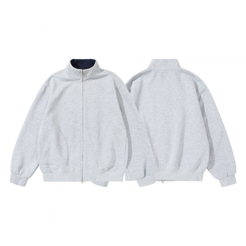 Unisex Sweatshirtjacke mit Stehkragen, Oversize-Passform und runden Eingrifftaschen Nord Taschen