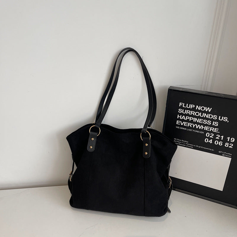 Damen Shopper-Tasche aus weichem Veloursleder mit eleganten Tragegriffen Nord Taschen